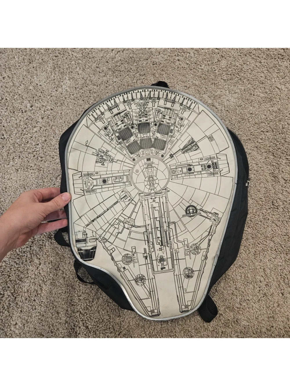 Star Wars The Force Awakens Millennium Falcon Backpack 3D Shaped Black Disney